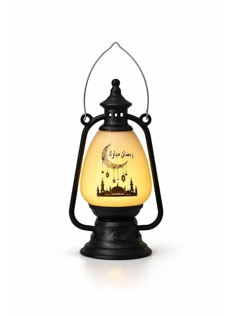 Home Care فوانيس رمضان مبارك LED المعلقة - مصابيح إسلامية زخرفية دافئة (لون أسود) - Image 1